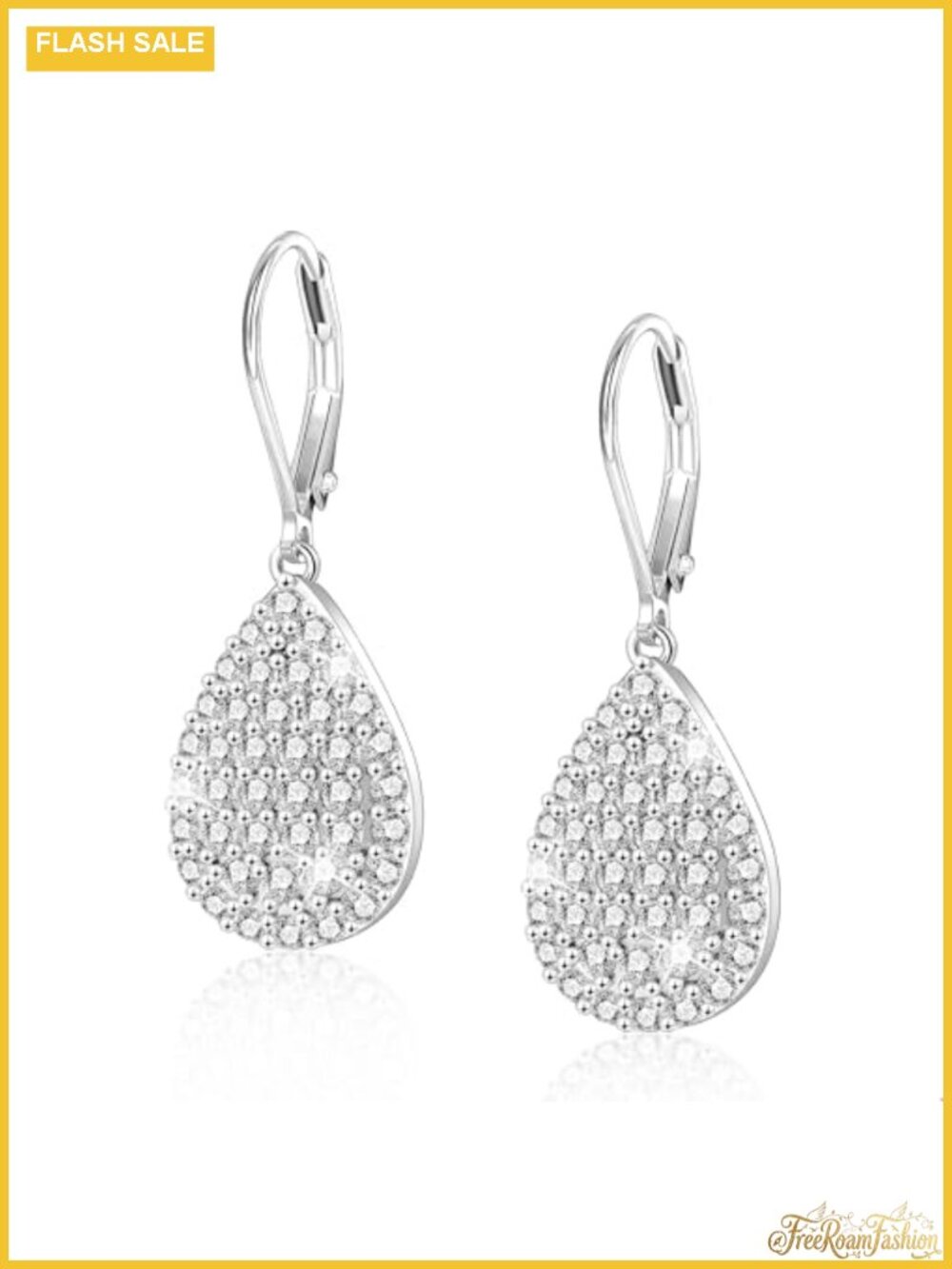Sterling Silver Teardrop Dangle Leverback Earrings for Women